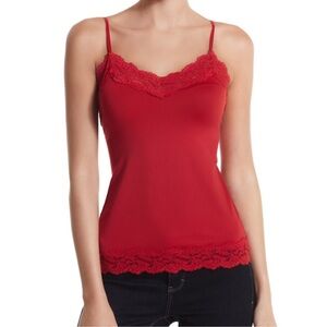 White House Black Market Aurora Lace Cami Tank Red XL NWT